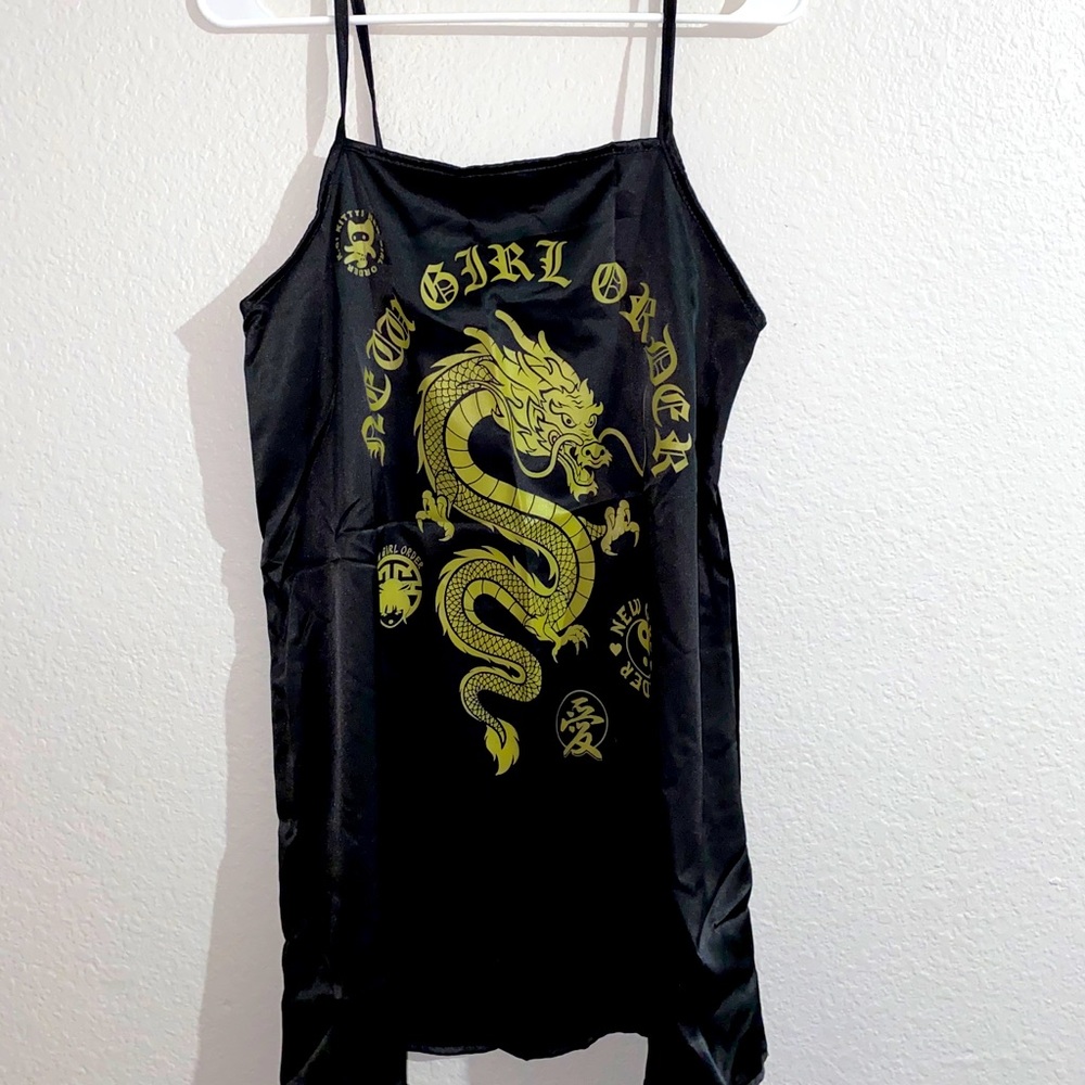 Mini silky dragon dress